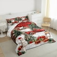 thumbnail image 3 of Castle Fairy Xmas Snowman Deer 2Pcs Bedding Comforter Set for Preppy Children Teens,Retro Red Truck Twin Comforter Sets,Rustic Cabin Breathable Bedding Set,Merry Christmas Room Decor, 3 of 8