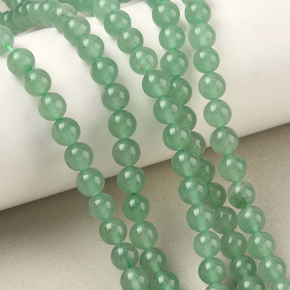 Natural Green Aventurine Beads Strands Round 6mm Hole: 0.8mm 60~61pcs/strand 15~16 inch diy