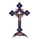 thumbnail image 1 of Crucifijo y estatuilla de soporte, esculturas de cristiana para capilla, decoración para hogar, regalos religiosos coleccionables , Azul Sunnimix Crucifijo de pie, 1 of 7