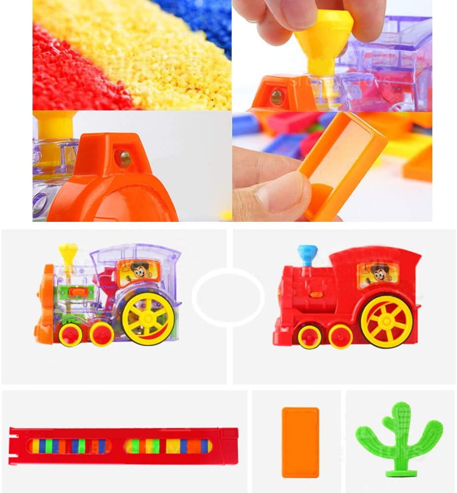 63pcs Electric Train Model Domino Toy Building Blocks Stacking Toy for Child 