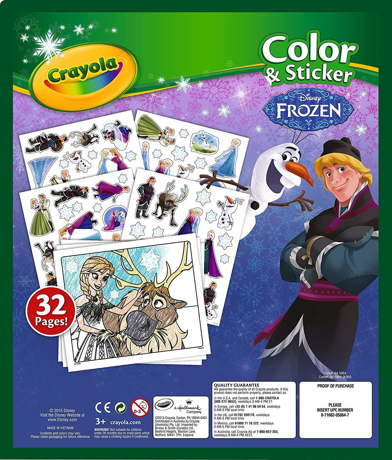 CRAYOLA 04 5864 Album da Colorare con sticker Disney Frozen 2, 32