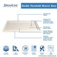 thumbnail image 2 of DreamLine SlimLine 36 in. D x 54 in. W x 2 3/4 in. H Right Drain Double Threshold Shower Base in Biscuit DLT-1036542-22, 2 of 6
