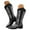 Black, variant on Cowboy Boots for Women Mid Calf Elegant Embroidery Western Long Fall Winter Booties Pull on Tall Boots