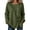 Green, variant on Women's Cotton Linen Solid Color Crew Neck Long Sleeve Blouse Asymmetric Button Placket Side Tie Drawstring Loose Top with Pockets