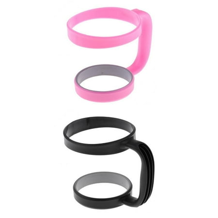 

2 Pack of 30 Vacuum Insulated Coffee Mug Handles Stainless Steel Cup Holder Lightweight Replacement Handle Black and Pink