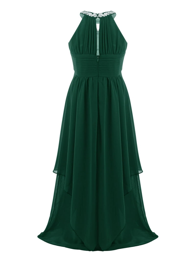 Alvivi Kids Flower Girls Long Wedding Bridesmaid Dress Juniors Chiffon  Pageant Party Evening Prom Gowns Army Green 8 - Walmart.com