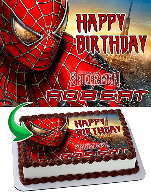 SpiderMan Personalized Cake Toppers Icing Sugar Paper A4 Sheet Edible