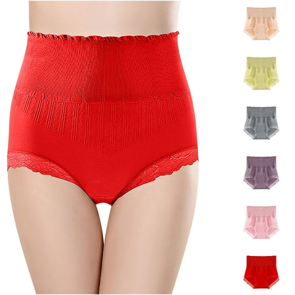 Cotton Underwear for Women Plus Size, Xunlbb Women Briefs Waist Seamless Soft Elastic Thin Lady Underpants Female Breathable Underwear