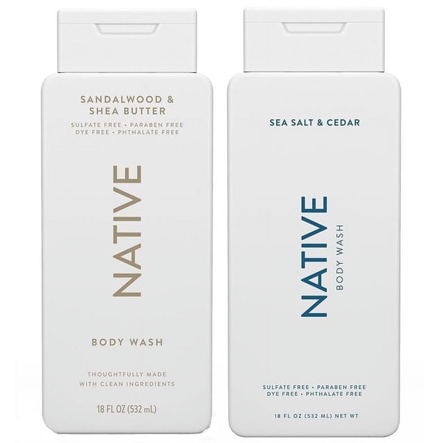 Gel de baño nativo de sándalo y manteca de karité, sal marina y cedro