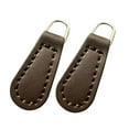 thumbnail image 2 of Dualoai 2 Pieces Zipper Pulls Zip Pulls PU Leather Replacement Zipper Heads Pullers for Coffee Amber Hoop, 2 of 9