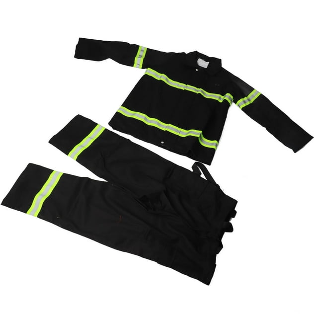 Fire Retardant Coverall, High Vis Suit with Color Block, Fireproof Lightweight and Stop, High Visibility Safety Coverall Jackets with Helmet, Flashlight and Gloves, Unisex