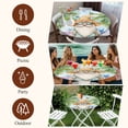 thumbnail image 7 of Coastal Tropical Round Tablecloth, Fitted Table Cover with Elastic for 36"-44" Round Tables, Palm Tree Starfish Shell Flower Gnomes Table Cloth Outdoor Indoor Dinning Party Waterproof Tablecloths, 7 of 7