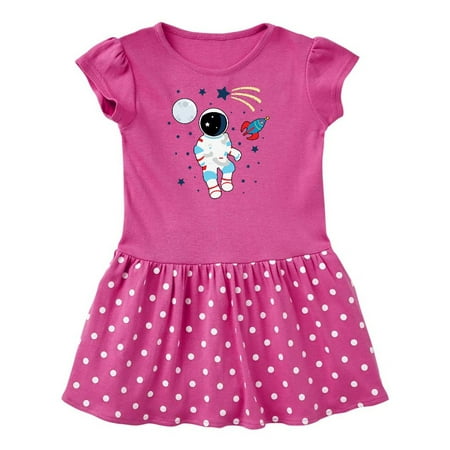 Astronaut The Moon Spaceship and Shooting Star For Light Colors Toddler Dress