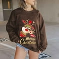 thumbnail image 1 of Chandail en Molleton de Noël pour Femmes 2023 Mode Manches Longues Col Rond Imprimé de Noël Hauts Amples Blouse Chandails en Molleton en Liquidation, 1 of 5