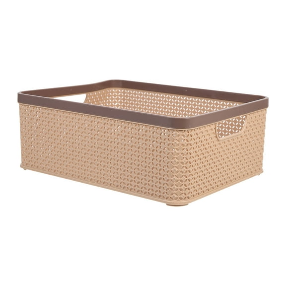 Milisten Storage Basket Plastic Light Brown 1Pcs for Kitchen Use