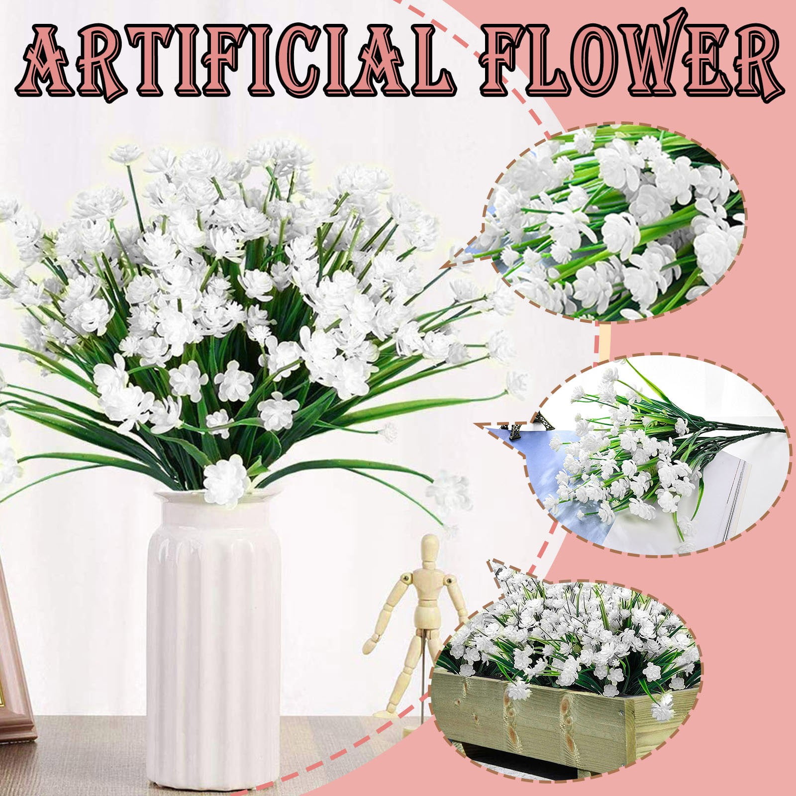 White Artificial Magnolia Silk Flower, Magnolia Fake Silk Flower Single Floral Home