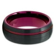 thumbnail image 2 of Black Tungsten Ring,Purple Wedding Ring,Tungsten Carbide Ring,Purple Wedding Band,Black Ring, 2 of 4