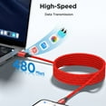 thumbnail image 3 of XUDUO 3 Pack 6FT Cables Compatible with iPhone 14/13/12/11/10, Nylon Braided Charging 3A Fast Charger Cord, Red, 3 of 7