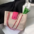 thumbnail image 4 of Bolso cruzado para mujer, bolso de mano de paja de verano para regalo de cumpleaños (rosa) Ehuebsd Para Estrenar, 4 of 9