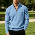 thumbnail image 6 of HomeDM Men's Quarter Zip Sweatshirts Corduroy Stand Collar Casual Pullover Tops Long Sleeve with Pockets, 6 of 9