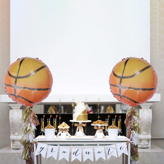 unbranded 12Ud Mylar Con Forma De Baloncesto Para De Cumpleaños Y Eventos Variados