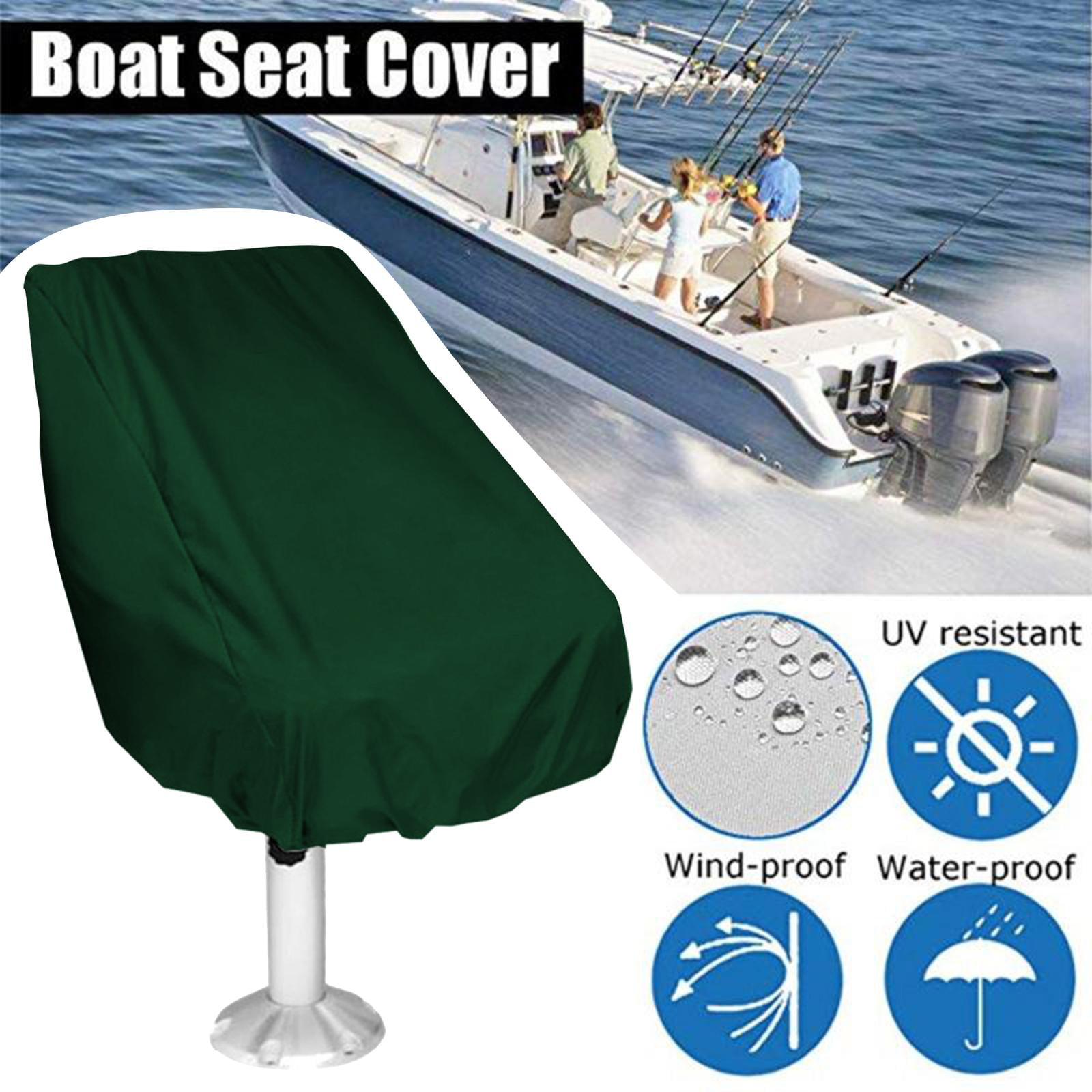 Boat Seat Cover, Water Heavy Duty Weather Resistant Pontoon Boat Cover  Seats Pedestal 210D Oxford Cloth Helm Chair ve Covers Gray