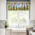 thumbnail image 4 of Italian Valance Curtain Old Stone Arch View The Sea Balcony Fresco Garden Plants Art Windows Short Curtain Valances for Kitchen Living Room Farmhouse Decor with Rod Pocket, One Panel 54X18 Inches, 4 of 6