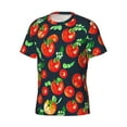 thumbnail image 3 of Yiaed Tomatoes Print Mens Short Sleeve Tight Fit T-Shirt, Crewneck Casual Tee-XX-Large, 3 of 5