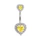 thumbnail image 1 of Excepro Anillos Para El Ombligo 316L Quirúrgico Ss Pvd Chapado Multicolor Corazón Cz Ombligo Piercing Brillante Ombligo Anillos (Amarillo), 1 of 1