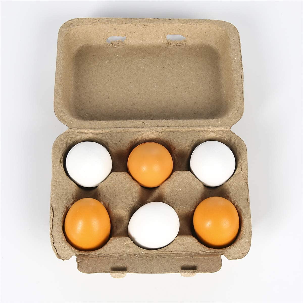 6 pcs Boy Eggs Toy Gift Wooden Yolk Pretend Play Kitchen Food Cooking Set Kids I