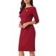thumbnail image 4 of Vestido Vintage para Mujer Inspire Chic de Manga 3/4, Vestidos Sheath para Trabajar, XL Burdeos, 4 of 6