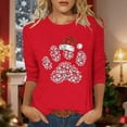 thumbnail image 2 of Christmas Shirts for Women 3/4 Sleeve Tops Casual Loose Fit Print Holiday T Shirts for Ladies, 2 of 4