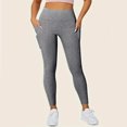 thumbnail image 5 of BELTNOV Women's Casual High Waist Yoga Pants Tummy Control Compression Leggings with Pockets for Gym Workout Gray, 5 of 5