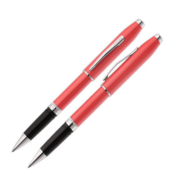 Cross Foundry Metallic Coral Rollerball Pen with Chrome Appointments