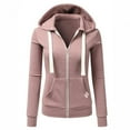 thumbnail image 5 of Dezsed Womens Slim Fit Lightweight Zip Up Hoodie with Pockets Long Sleeve Full-Zip Hooded Sweatshirt M, 5 of 5