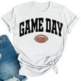 thumbnail image 2 of Karight Football Shirts for Women Game Day T Shirts Football Outfits Funny Graphic Tee Casual Short Sleeve Tee Shirts, 2 of 4