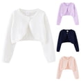thumbnail image 5 of Tigivemen Girls' Knitted Cardigan Jacket Long Sleeve Button Toddler Knit Cropped Sweaters Size 7-8 Years,Navy, 5 of 5