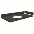 thumbnail image 1 of Transolid VT28.25x22-1OU-6B-A-W-4 28.25 in. D Quartz Vanity Top with 4 in. Centerset and Oval Undermount Sink, Black Carrara, 1 of 6