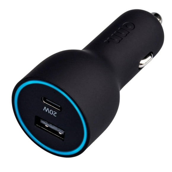 onn. Fast Charge 20/12 Watts Dual-Port Car Charger with 20W Power Delivery