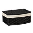 thumbnail image 1 of Home Essentials ML-7012 Curved Lined Basket with Lid-Black, 1 of 3