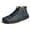 Blue, variant on FLYLAND Hand-Stitching Leather Men Shoes Casual Vintage Chukka Ankle Boots Patent Retro Men's Botas Shoes Slip On Fashion Hombres Flats Moccasins Big Size US13