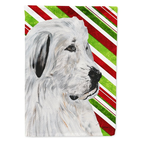 Great Pyrenees Candy Cane Christmas Garden Flag