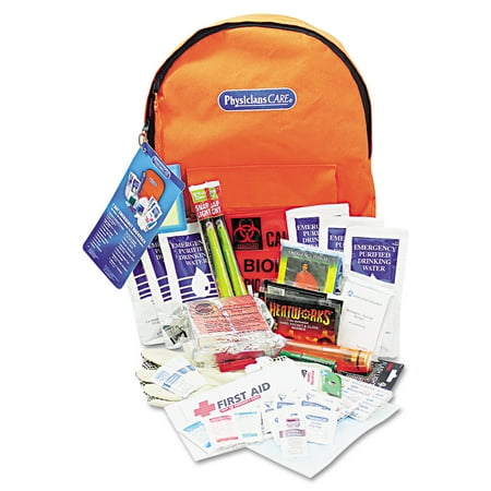PhysiciansCare by First Aid Only Emergency Preparedness First Aid Backpack, 63 Pieces/Kit
