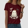 thumbnail image 2 of HCNTES Women Halloween Shirt Boo Boo Printt T-Shirt Funny Ghost Graphic Tee Tops(S,A152-), 2 of 5