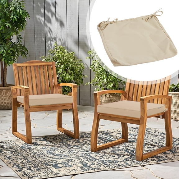 Outdoor Cushion Cover with Zipper & Ties – Fade-Resistant, Waterproof Slipcover for Patio Chair & Sofa – Fits Thick Cushions, Machine Washable, UV 1000  Hours (Cover Only)