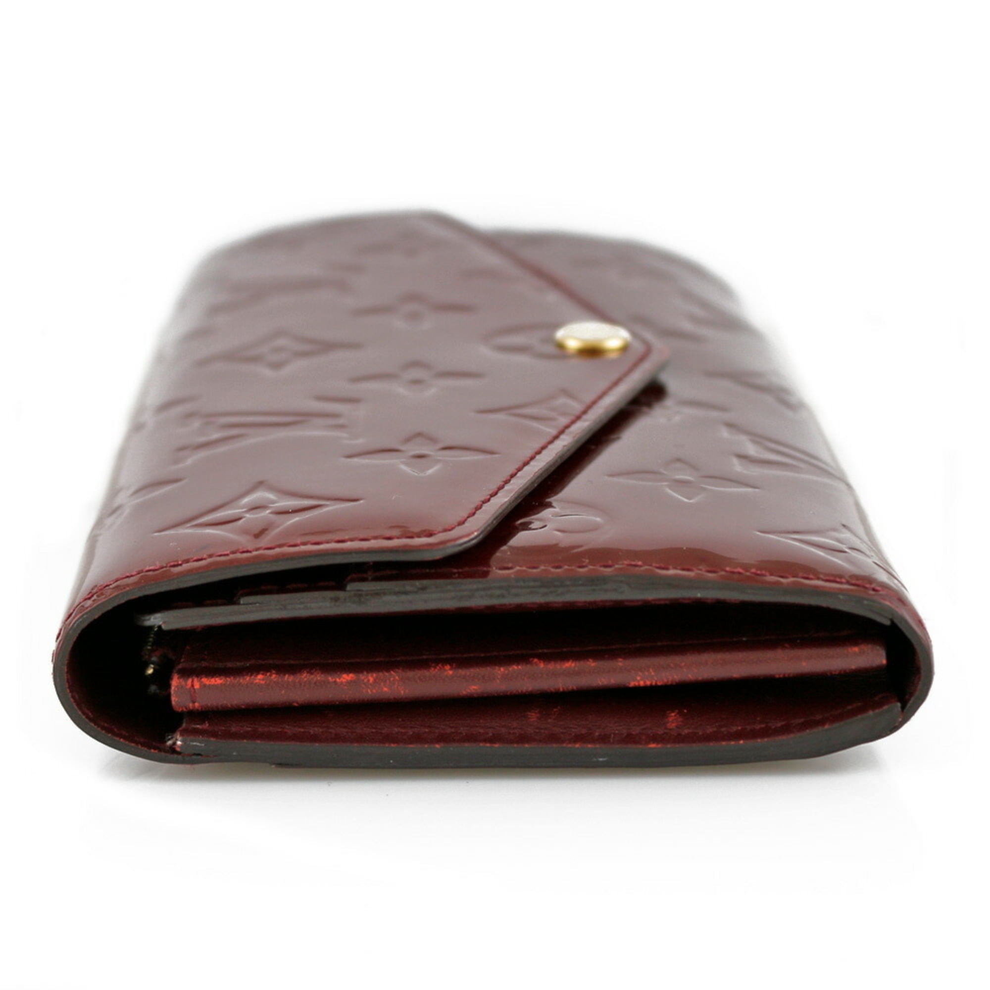 Louis Vuitton Portefeuille Sala Monogram Vernis Griyot Long Wallet Wom in  2023