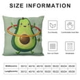 thumbnail image 6 of Nawypu  Avocado Pillows Cute Fruit Avocado Doing Exercise with Hula Hoop Throw Pillow Cover Decorative Pillow Case Square Cushion Accent Canvas,Set of 2, 6 of 6