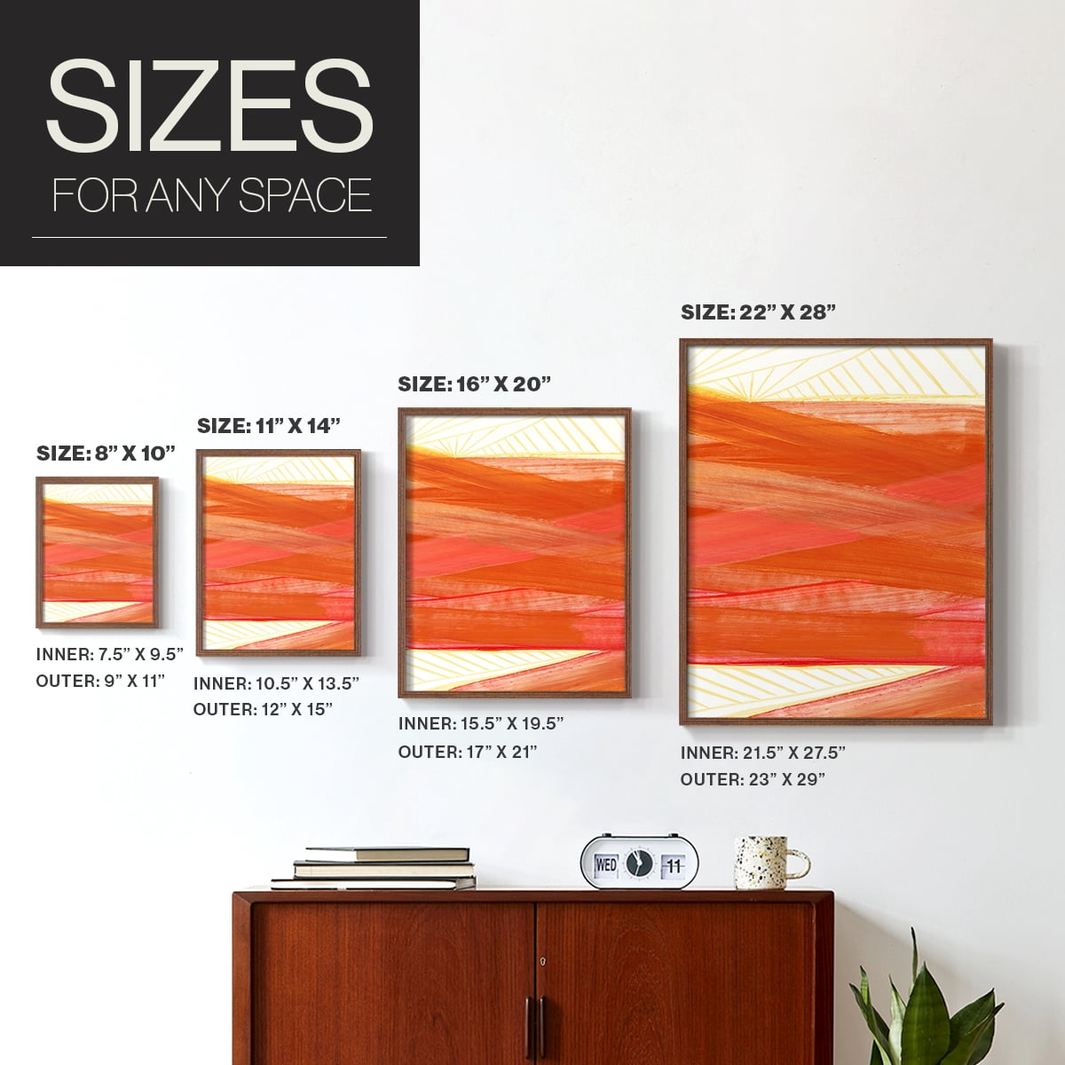 Warm Rays II Framed Print in Brown Solid Wood 11 x 14 Framed Print