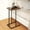 Rustic Brown-B, variant on Manxile C Shaped Side Table, Small End Table for Small Places Living Room Bedroom, Rustic Brown Finish