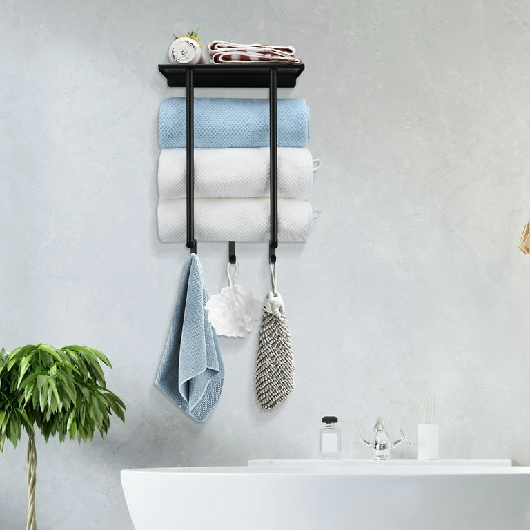 Livhil Wall Towel Rack for Rolled Towels, New Upgrade Towel Racks for  Bathroom Wall Mounted, Bathroom Bar Towel Storage, Metal Bath Towel Holder  for